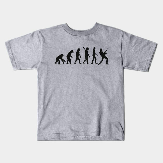 Guitar player evolution guitarist musician Kids T-Shirt by pickledpossums